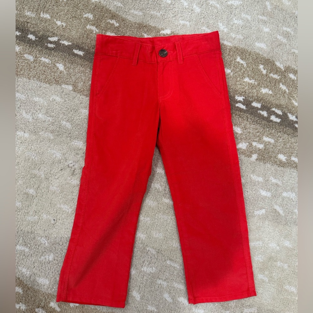 New with tags: The Beaufort Bonnet Company bright red corduroy boys pants 4T